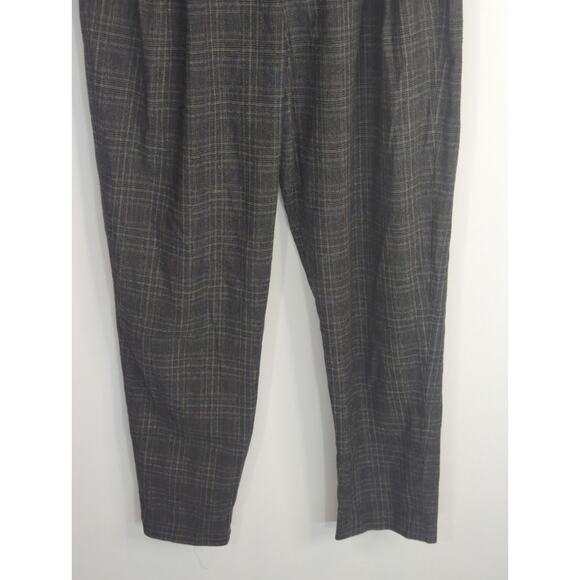 Zara Gray Plaid Pleated Hi Rise Pants Women's  XS Preppy Academia Modest - Picture 4 of 12
